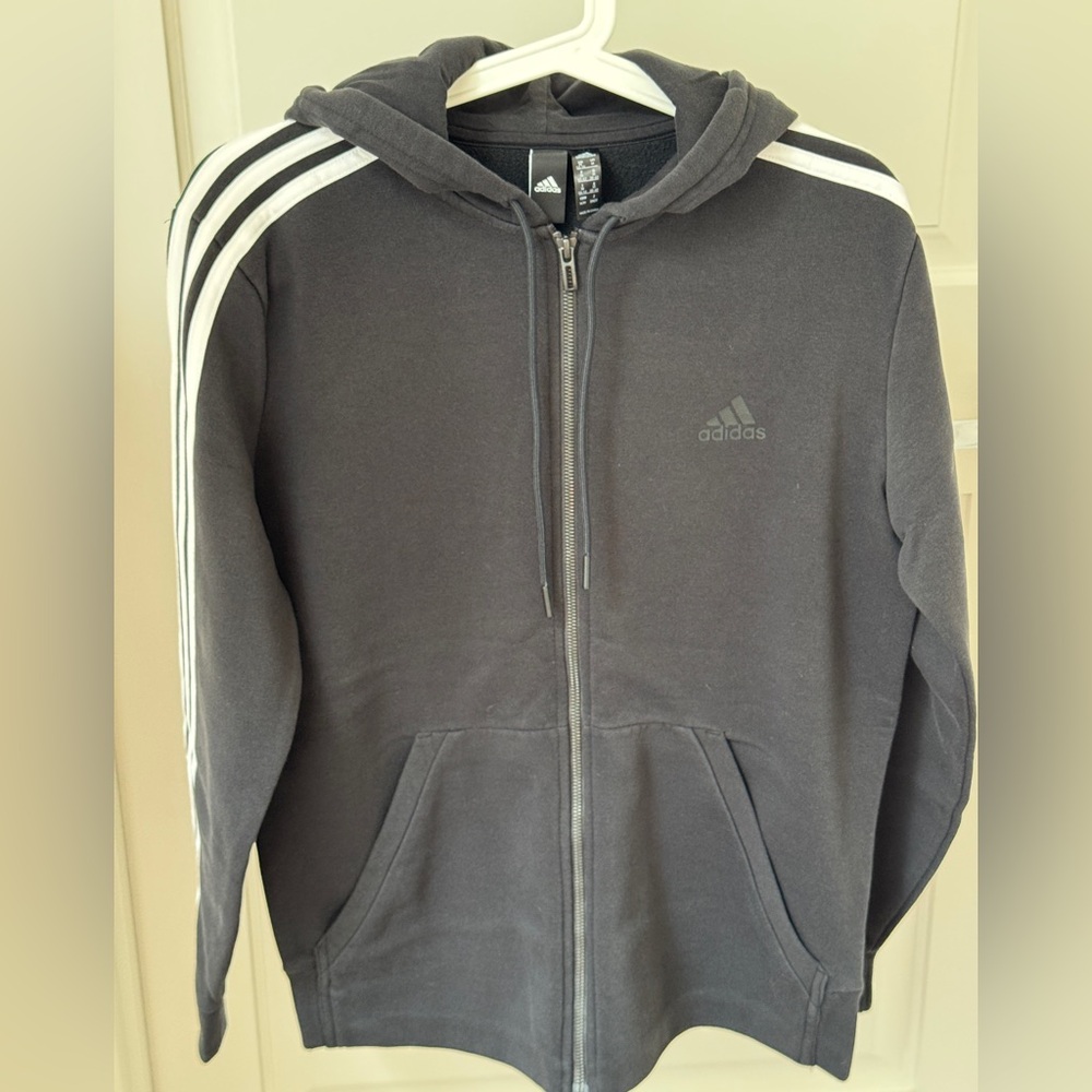 Adidas black zip-up hoodie women size M